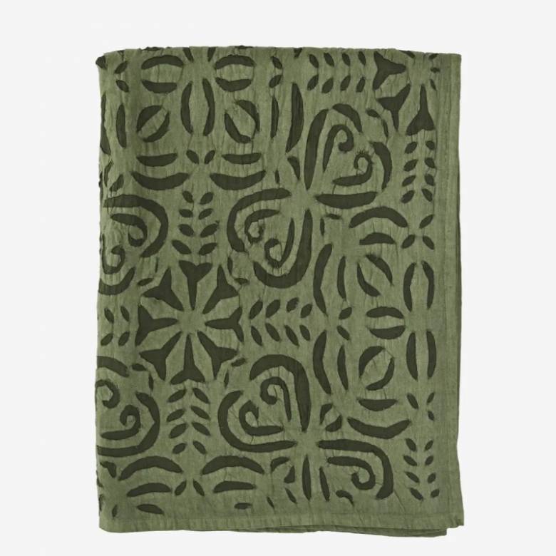 Handmade Cut Out Throw In Green