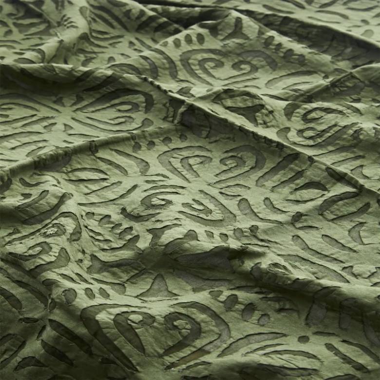 Handmade Cut Out Throw In Green