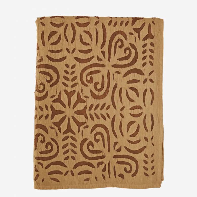 Handmade Cut Out Throw In Orange