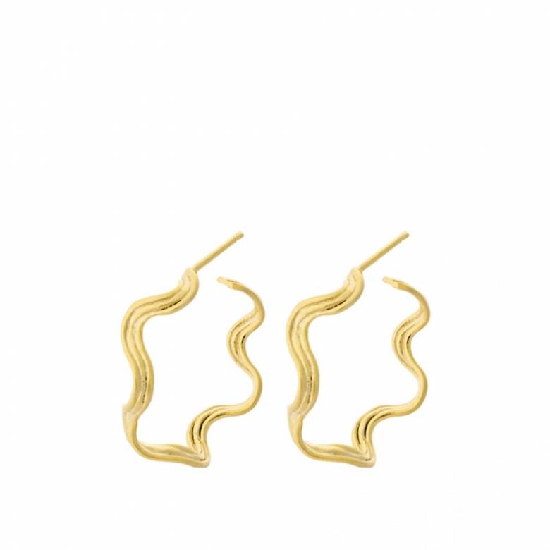 Hellir Hoop Earrings In Gold By Pernille Corydon