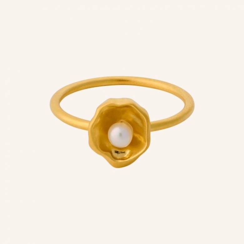 Hidden Pearl Ring In Gold By Pernille Corydon S48