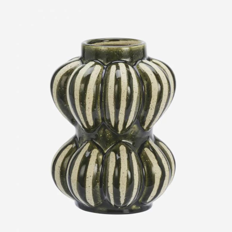 Hourglass Shaped Vase In Green