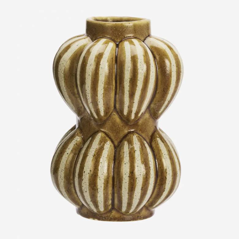 Hourglass Shaped Vase In Mustard