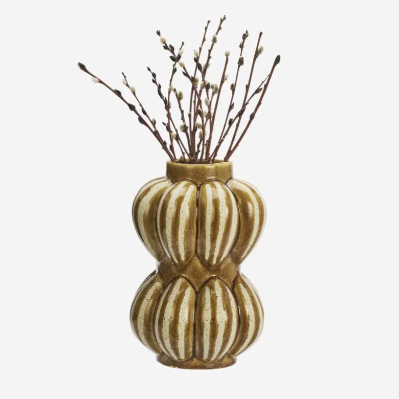 Hourglass Shaped Vase In Mustard