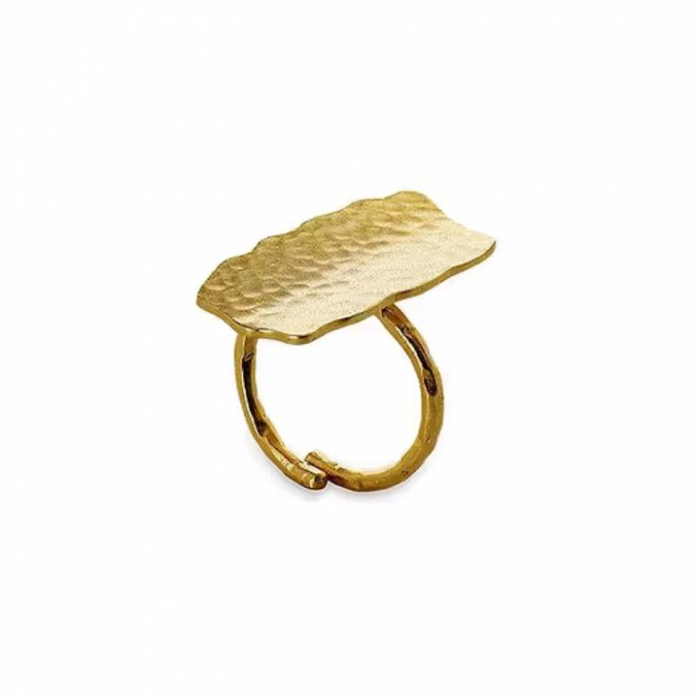 Huron Hammered Ring In Gold