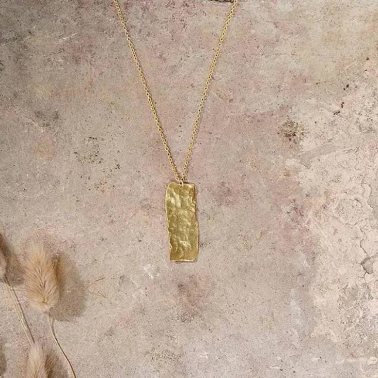 Huron Hammered Necklace In Gold