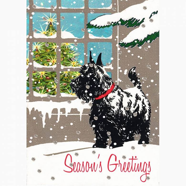 In The Snow Scottie - Single Christmas Card