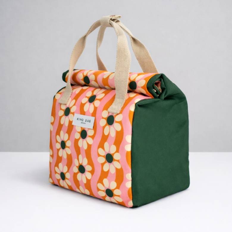 Insulated Recycled Lunch Bag - Wavy Daisy