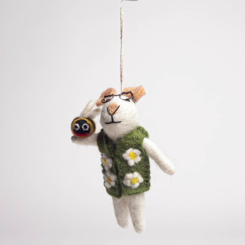 Isaac the Mouse - Handmade Felt Hanging Decoration