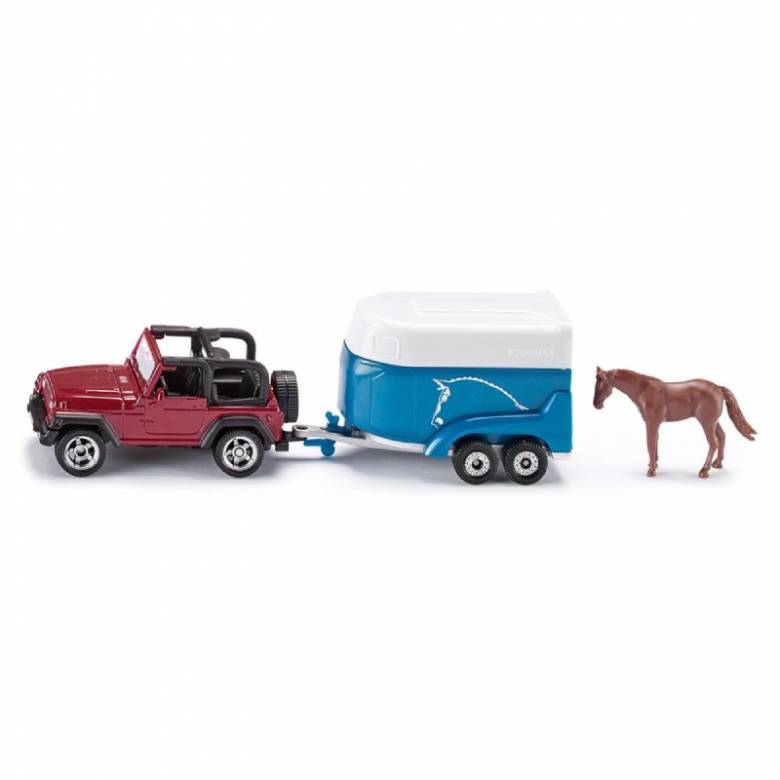 Jeep With Horse Trailer - Double Die-Cast Toy Vehicle 1651 3+