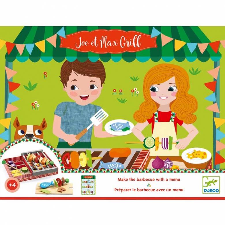 Joe & Max Grill - Wooden Play Food Set By Djeco 4+