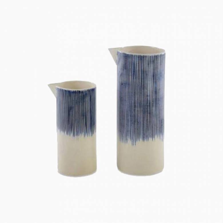 Karuma Ceramic Jug Blue & White 8.5cm x 21.5cm