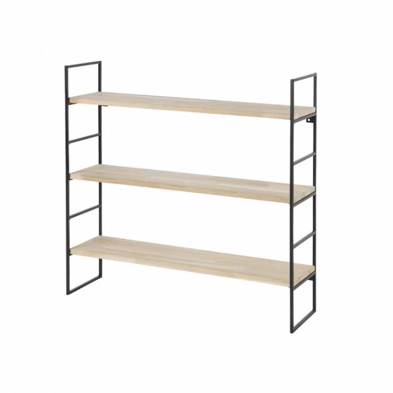 Bunk Black Metal And Wood Shelves