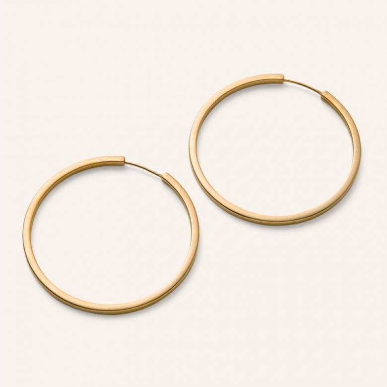 Large Circle Line Hoop Earrings In Gold By Pernille Corydon