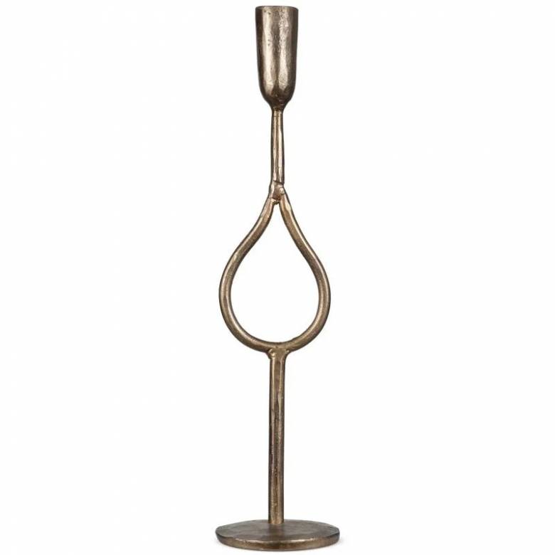 Large Padook Candlestick Holder In Antique Brass