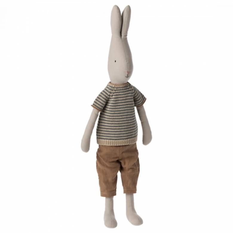 Large Rabbit In Striped Top & Shorts Soft Toy By Maileg 0+