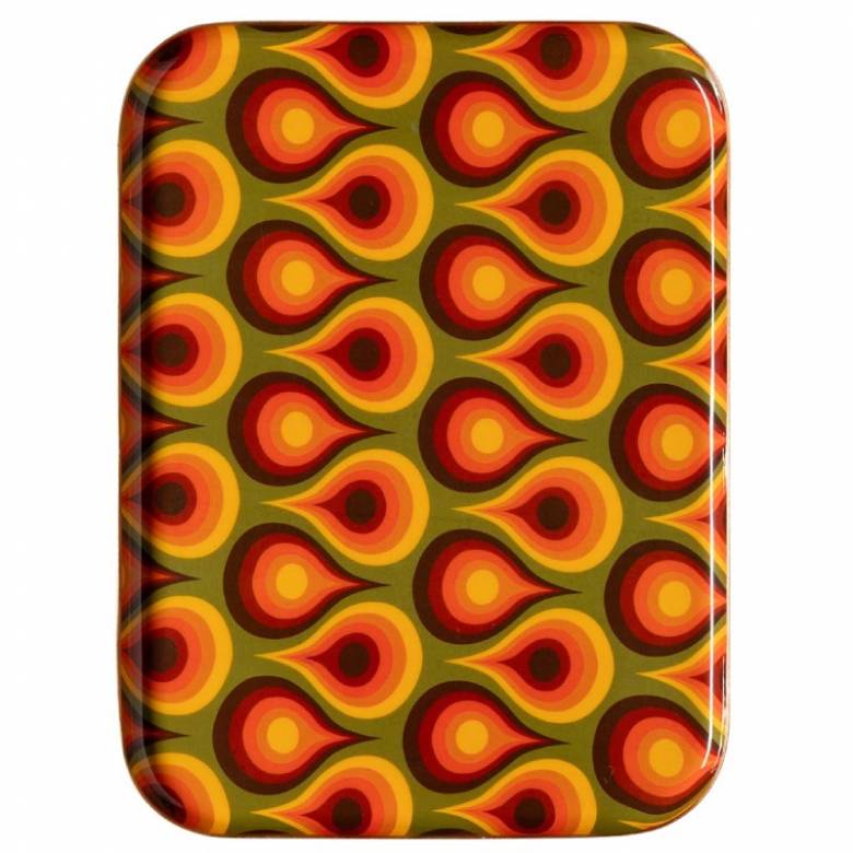 Large Rectangular Coloured Drops Enamel Tray