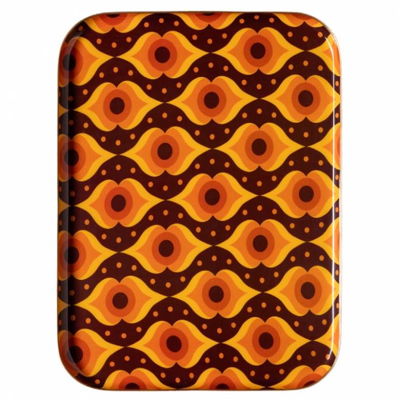 Large Rectangular Groovy Enamel Tray
