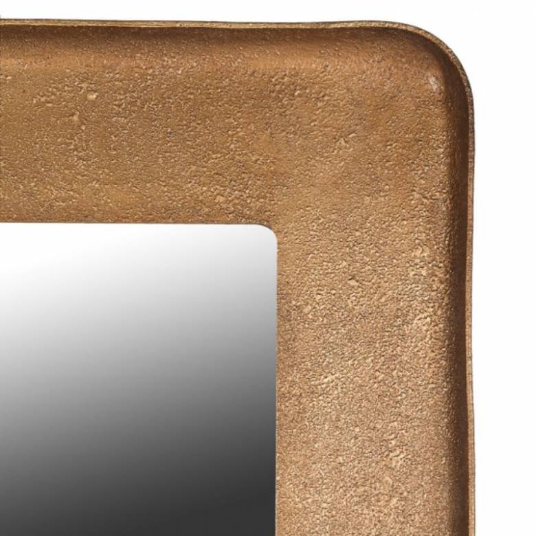 Large Rectangular Leaner Mirror In Gold With Hammered Finish