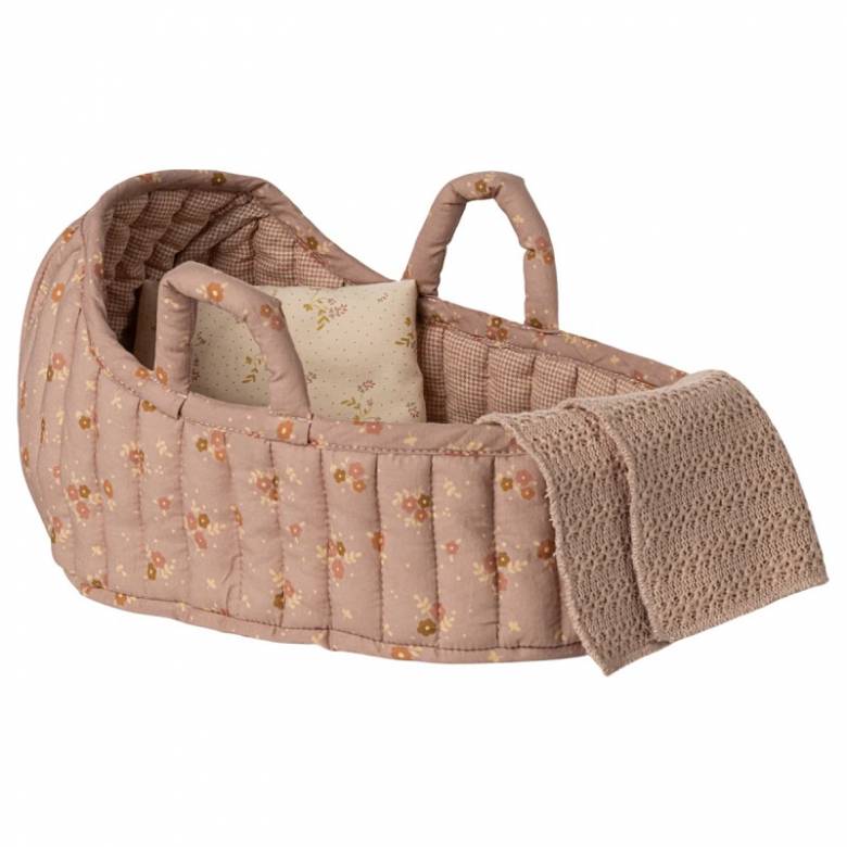 Large Toy Carry Cot In Rose by Maileg 0+