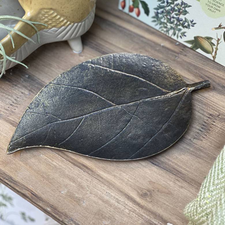 Leaf Dish Bronze Metal