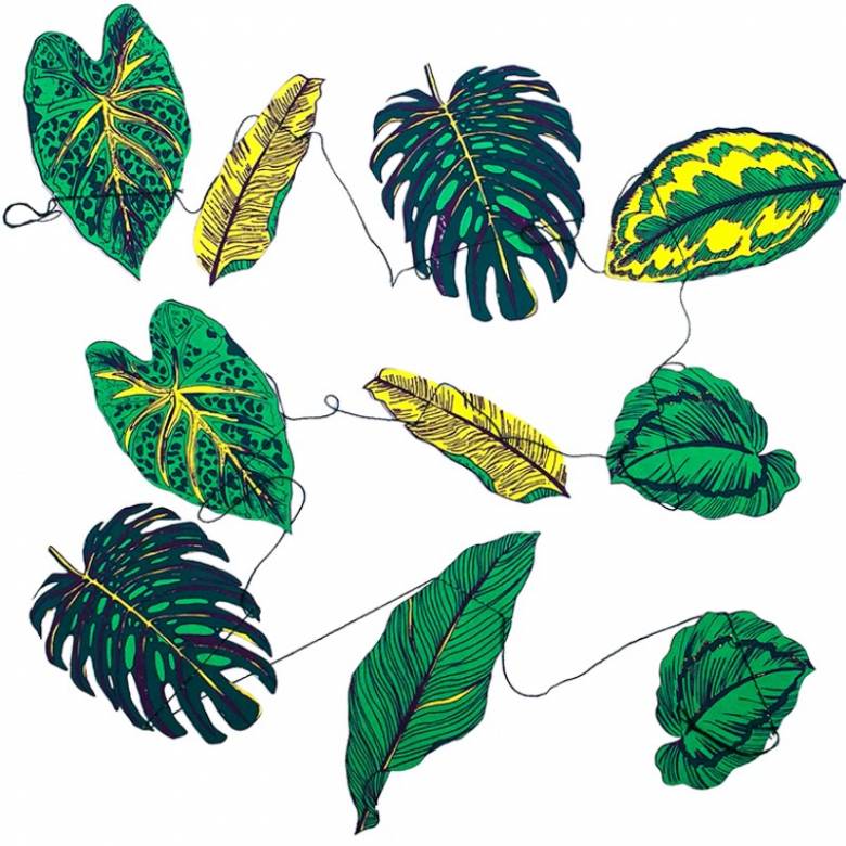 Leaves - Printed Sewn Paper Garland Decoration