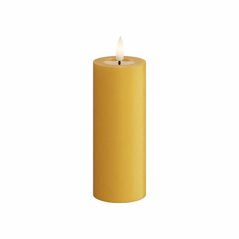 LED Pillar Candle In Curry 5x12.5cm