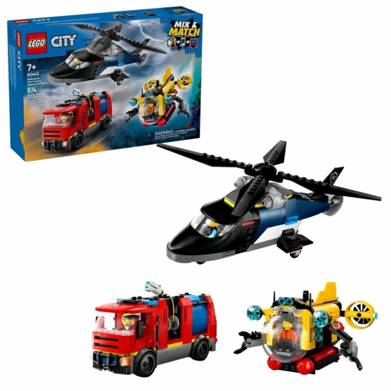 LEGO City Helicopter, Fire Truck & Submarine Remix 60462 7+