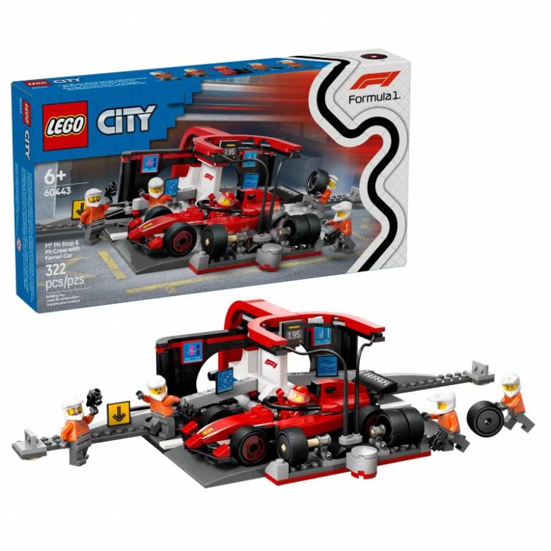 LEGO F1® Pit Stop & Pit Crew with Ferrari Car 60443 6+