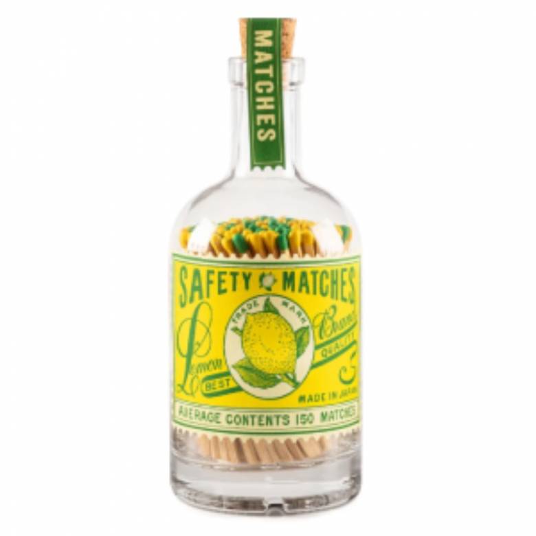 Lemon Stamp - Matches In Glass Bottle