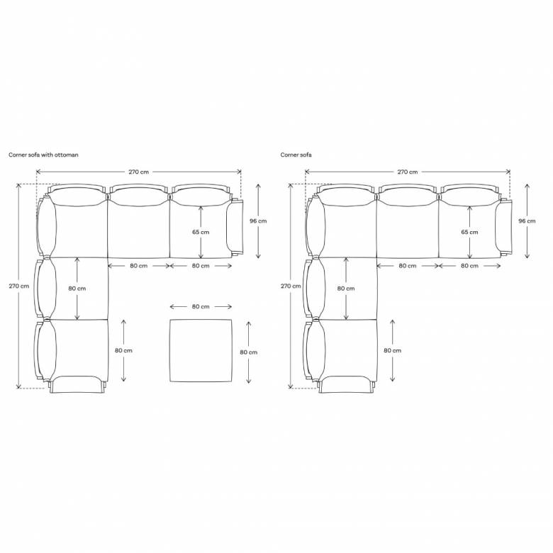 Swyft Model 06 - Corner Sofa With Ottoman - Linen Shadow
