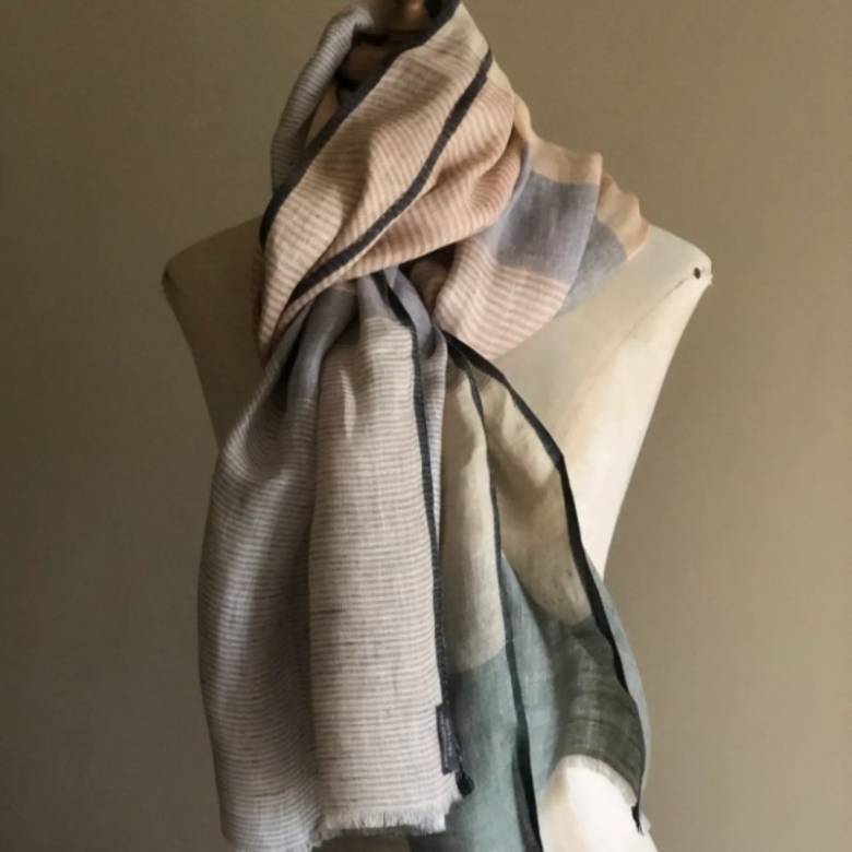 Linen Scarf In Muted Colours