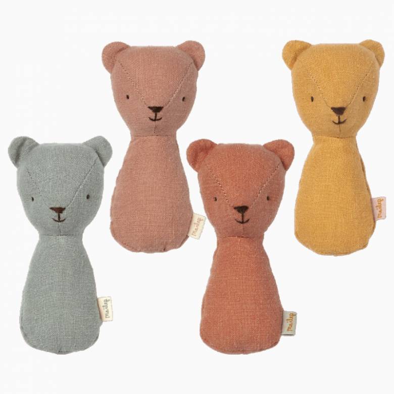 Linen Teddy Rattle By Maileg - Various Colours