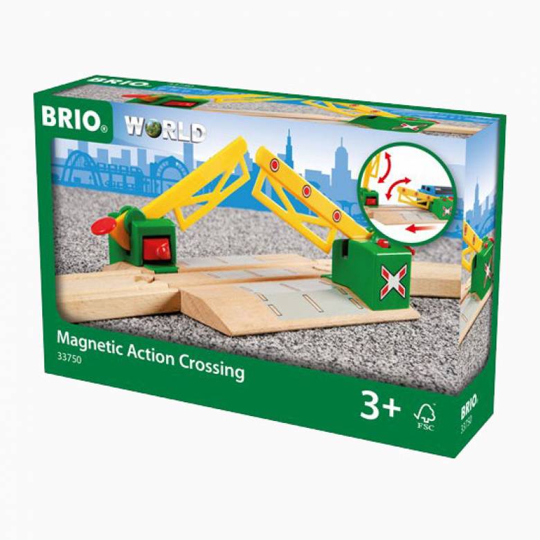 Magnetic Action Crossing BRIO Wooden Railway Age 3+