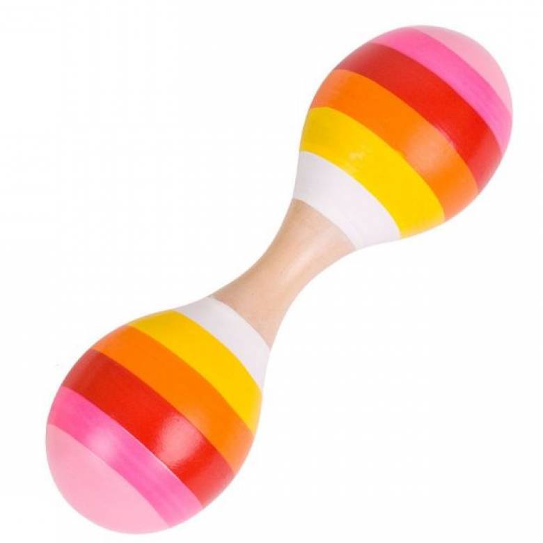 Twin Ended Single Maraca Painted Wooden Instrument