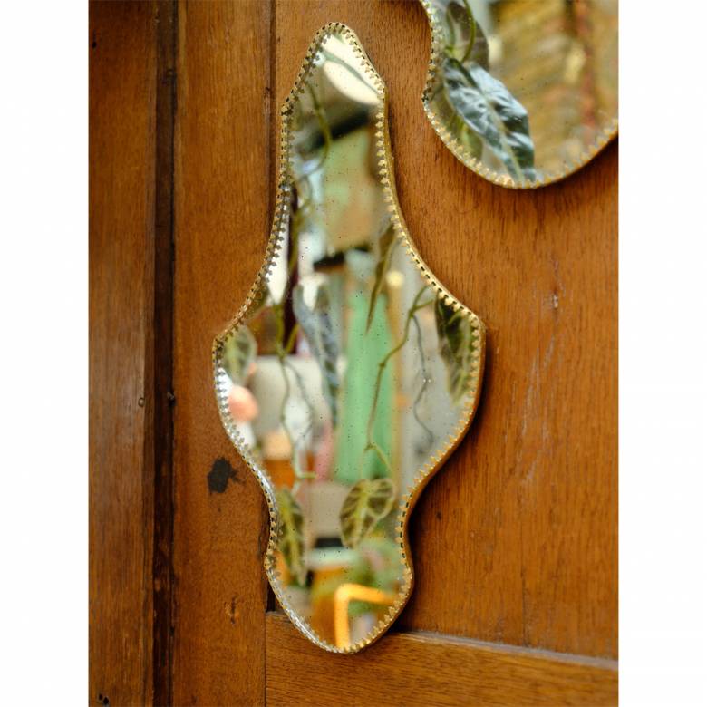 Medium Marquise Gold Framed Distressed Mirror 20x36cm