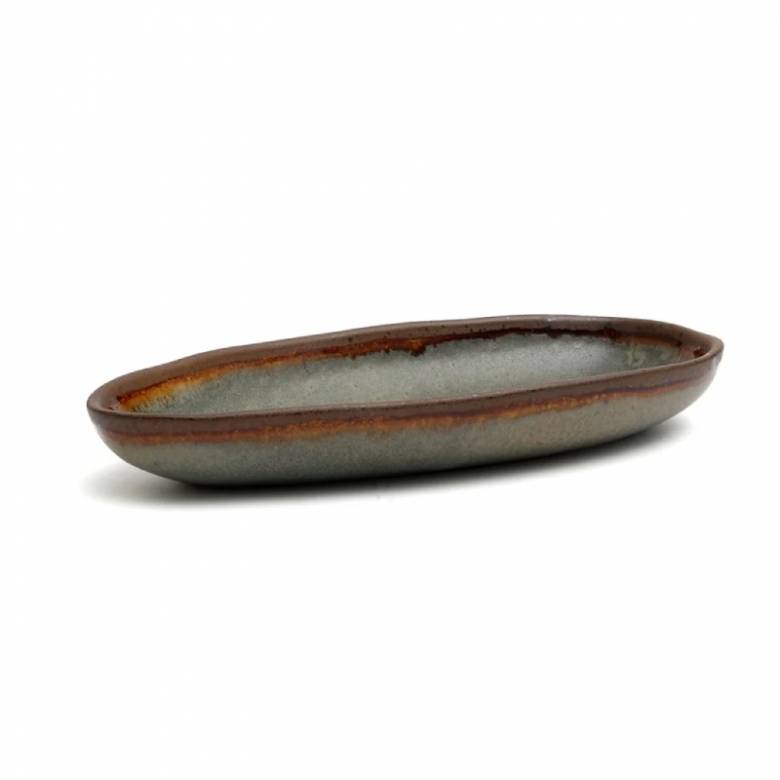 Medium Oval Stoneware Serving Platter with Rustic Glaze