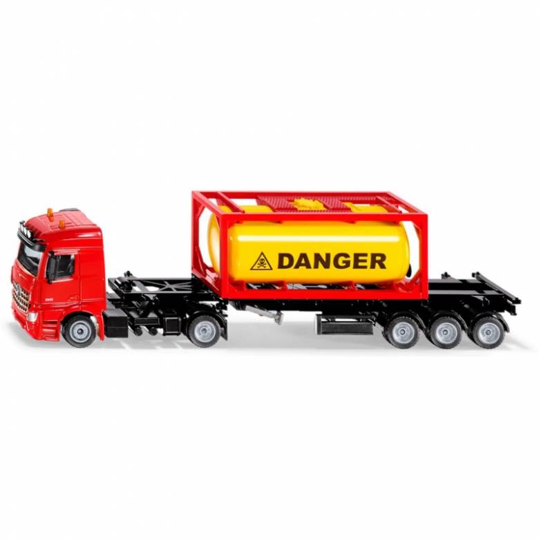 Mercedes-Benz Truck With Tank Container - Die Cast Toy Vehicle