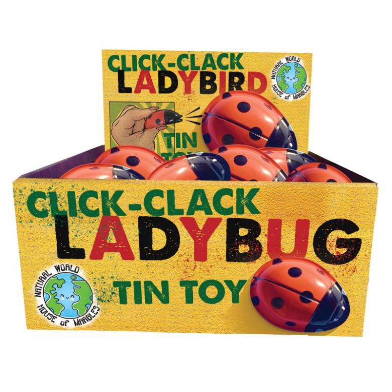 Metal Click Clack Ladybird Toy 3+