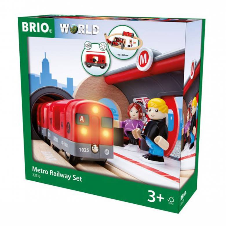 Metro Railway Set BRIO Wooden Railway Age 3+