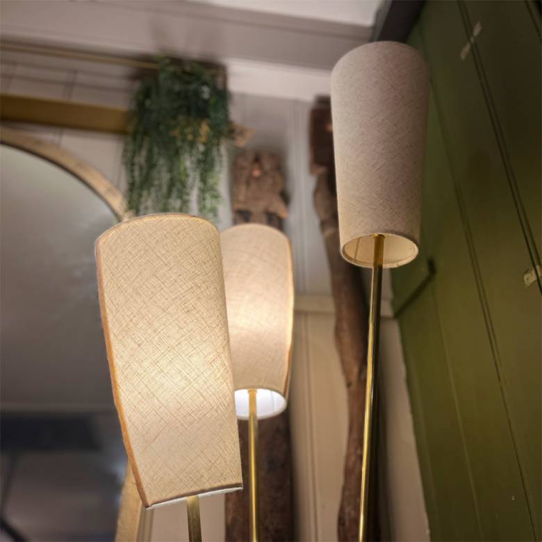 Mid Century Floor Lamp With Attached Table