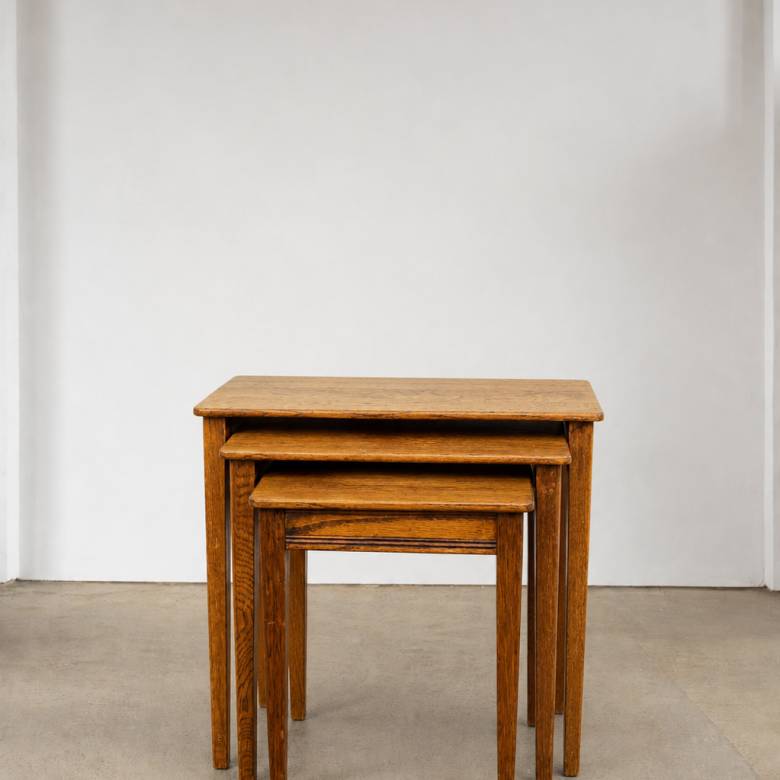 Mid Century Oak Nest Of Tables