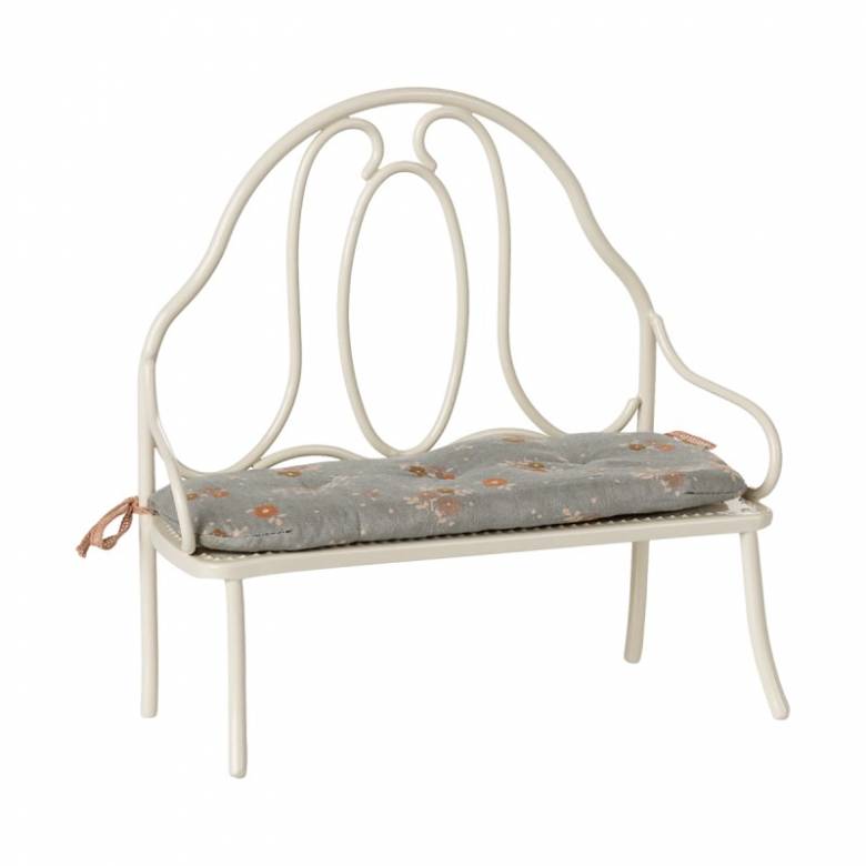 Miniature Vintage Style Bench In Off White By Maileg 3+