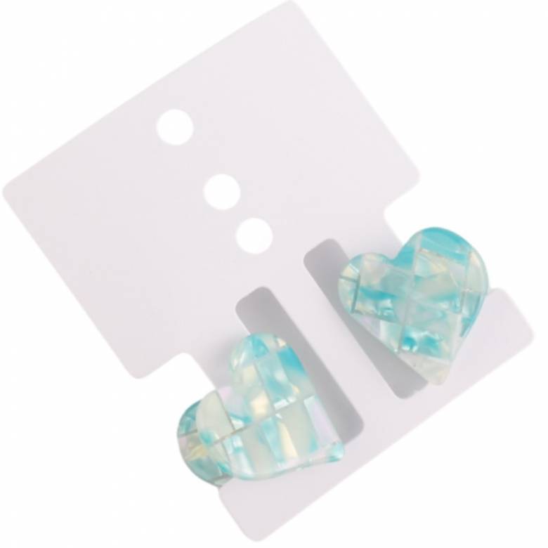 Mini Blue Hearts - Pair Of Claw Hair Clips