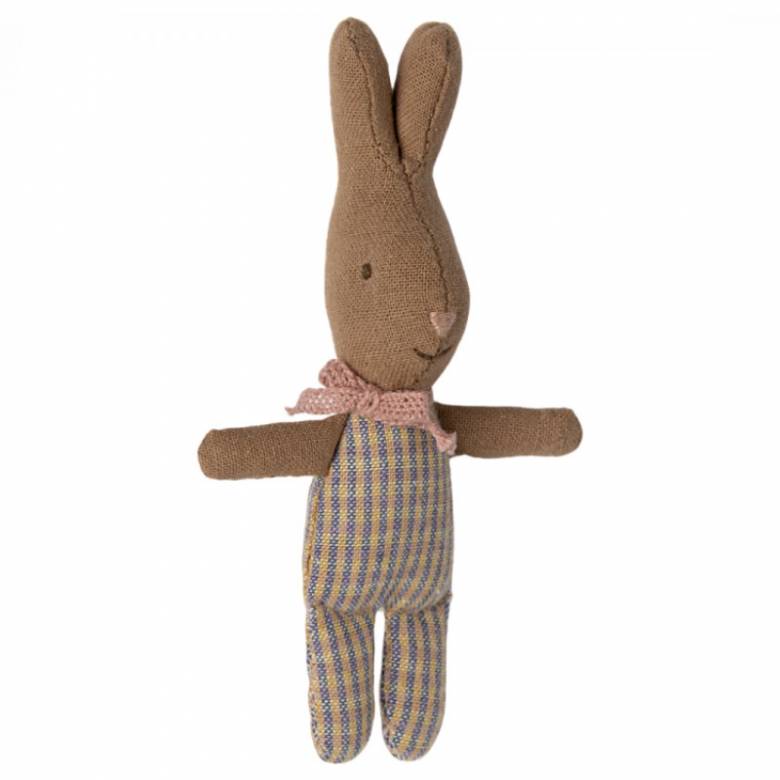 Mini Brown Rabbit In Check Soft Toy By Maileg 3+