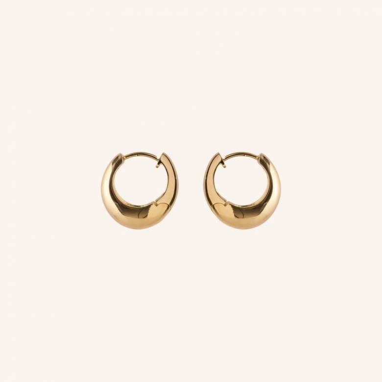 Mini Globe Huggies Hoop Earrings In Gold By Pernille Corydon