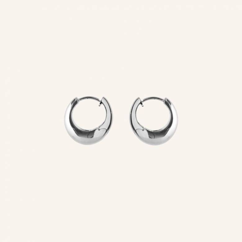 Mini Globe Huggies Hoop Earrings In Silver By Pernille Corydon