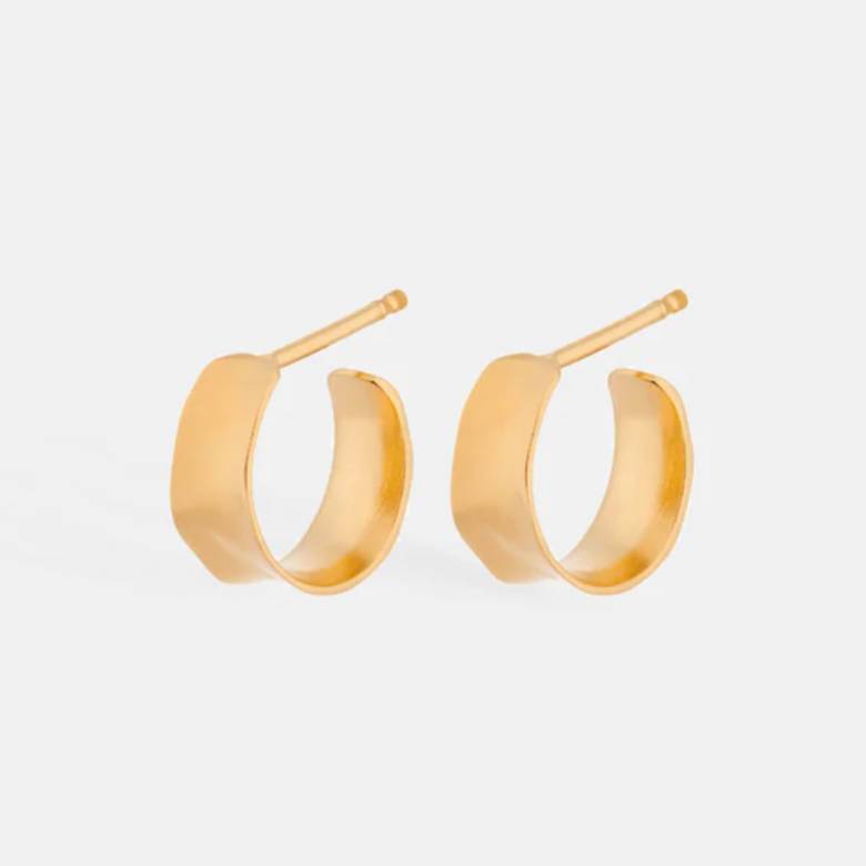 Mini Saga Hoop Earrings In Gold By Pernille Corydon