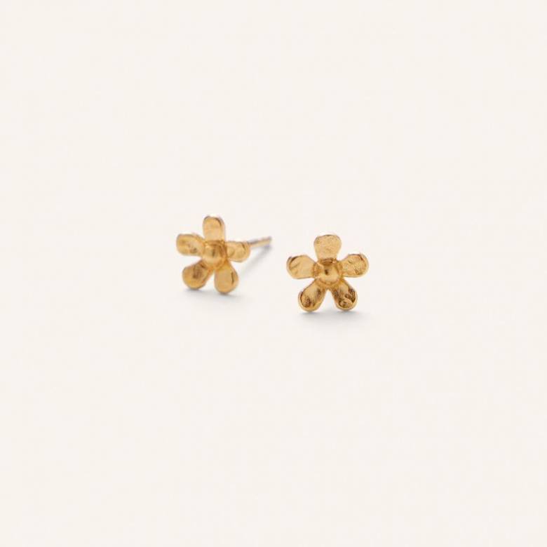 Mini Wild Poppy Earsticks In Gold By Pernille Corydon