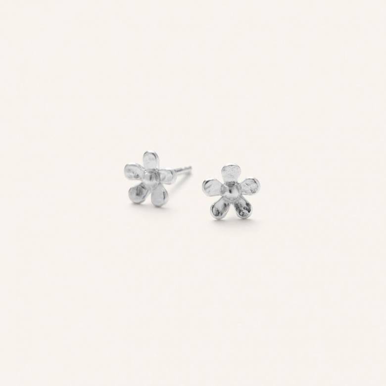 Mini Wild Poppy Earsticks In Silver By Pernille Corydon